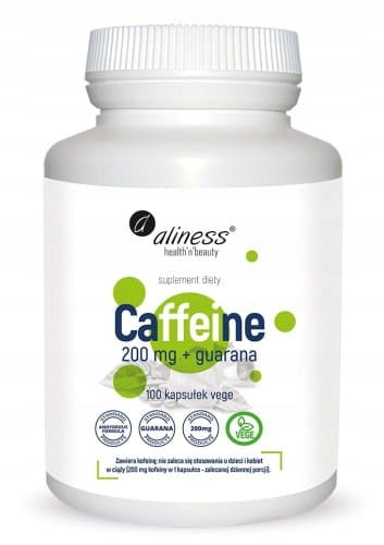Aliness Caffeine 200 mg with guarana 100 kaps energy reduces fatigue