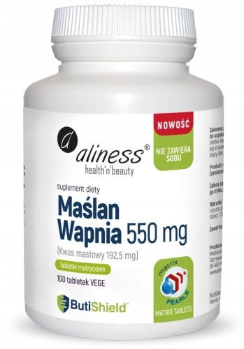Aliness Calcium Buttermilk 550 mg Butyric acid 192,5 mg 100tab vege