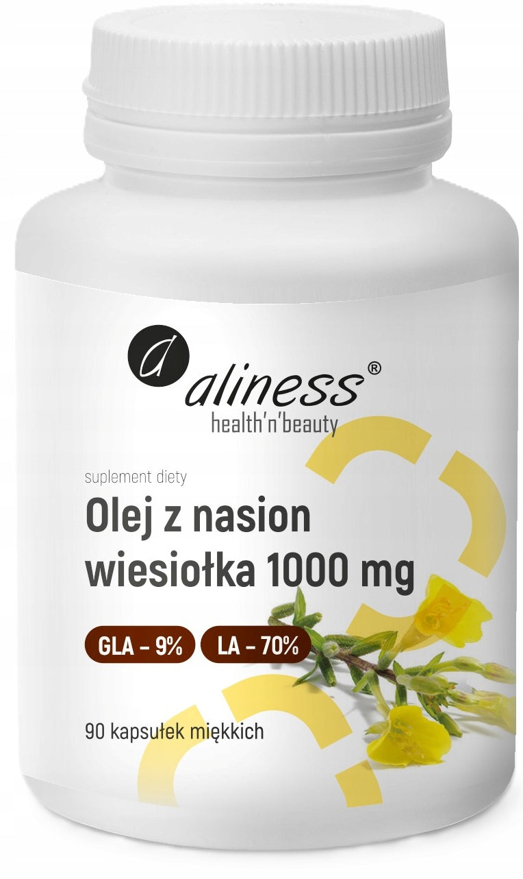 Aliness Evening primrose oil 1000mg GLA LA WIT.E SKIN HAIR 90caps