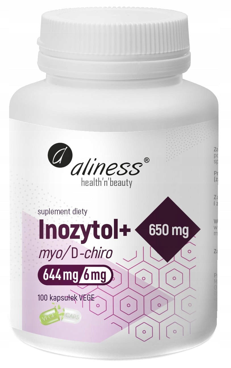 Aliness INOSITOL 650 mg MIO D-Chiro 100 kaps PCOS Mood FERTILITY Stress Expiration date at least 1 year from the date of purchase