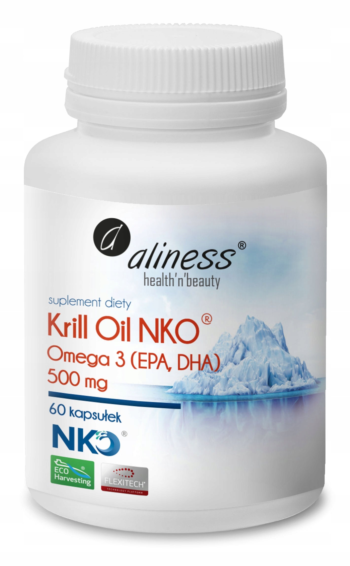 Aliness KRILL Oil NKO Omega 3 with astaxanthin KRILL OIL 500mg 60 capsules