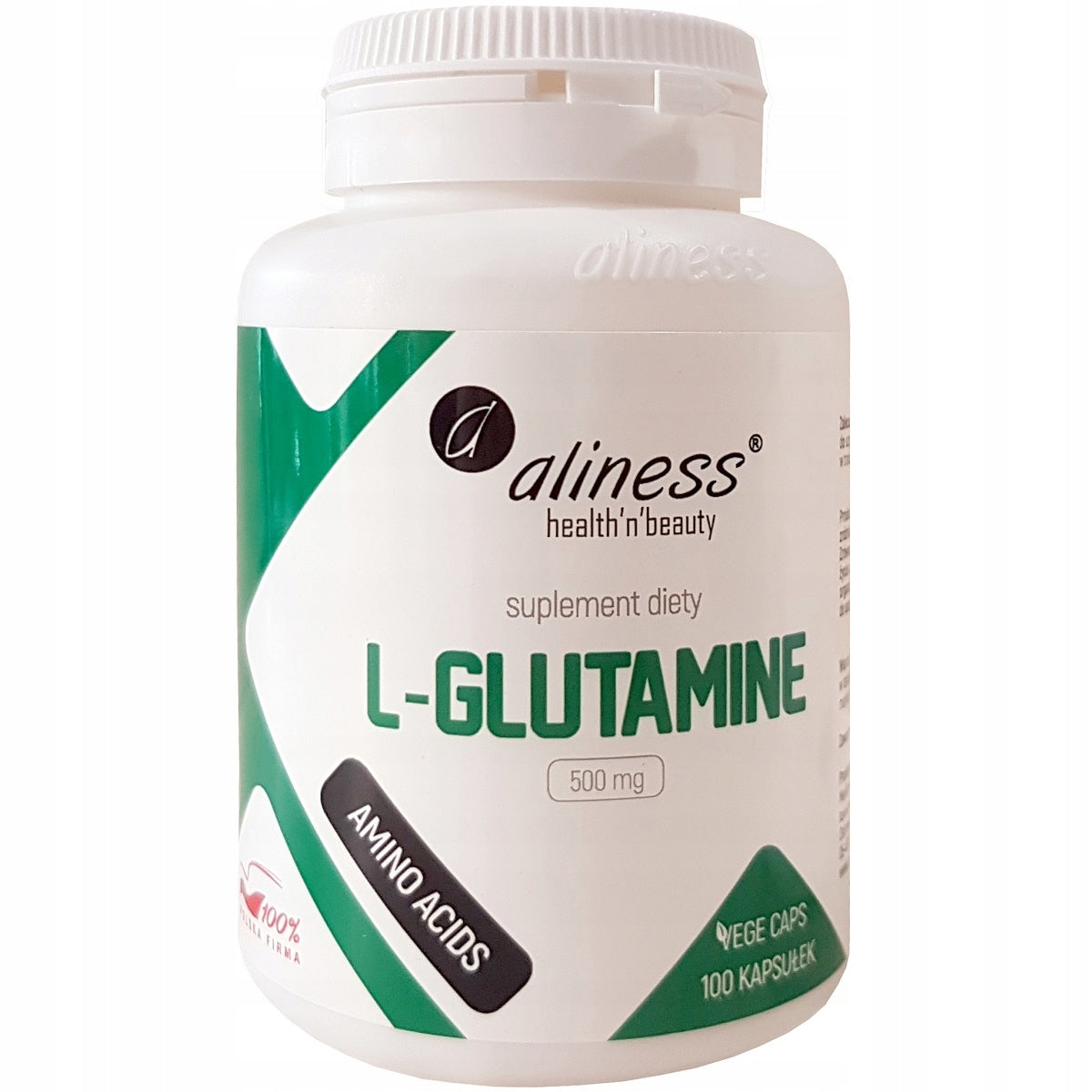 Aliness L-GLUTAMINE glutamine 500mg 100caps VEGE INtestinal RESISTANCE STOMACH Packaging status original