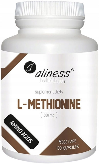 Aliness L-METHIONINE 500 mg 100 kaps Amino acid Antioxidant SAMe Liver
