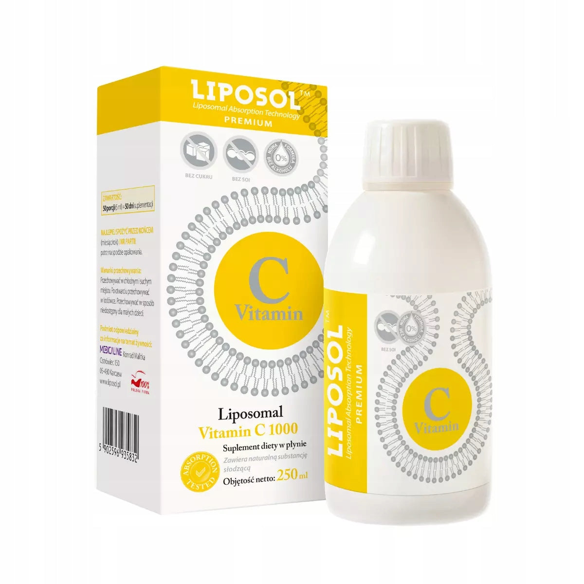 Aliness Liposol Liposomal Vitamin C RESISTANCE COLLAGEN 250 ml
