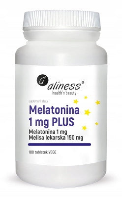 Aliness Melatonin 1mg PLUS LEMON BALM SLEEPING HEALTHY SLEEP VEGE 100tab EAN (GTIN) 5903242581151