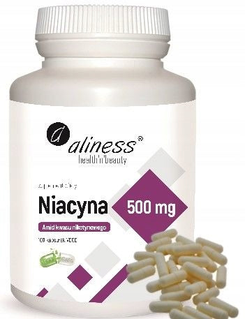Aliness NIACIN NICOTINIC ACID Vitamin B3 FATIGUE ENERGY 100 kaps