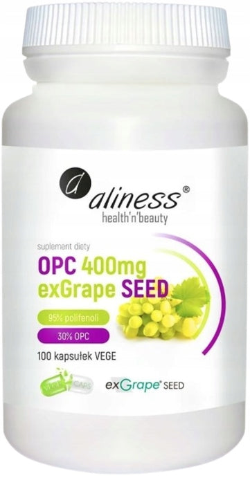 Aliness OPC exGrape Seed 400 mg 100cap. gluten-free vision antioxidant Manufacturer code 5903242581298