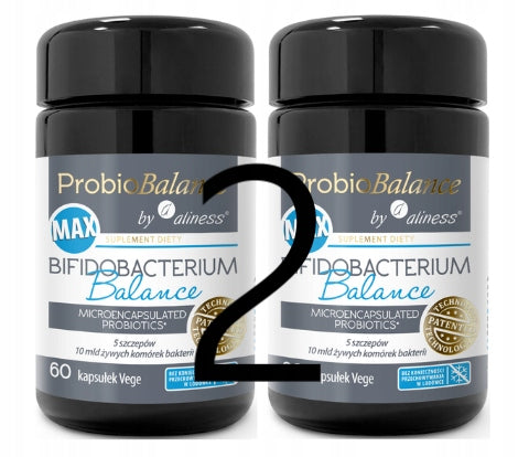 Aliness - ProbioBALANCE, MAX Bifidobacterium Balance 10 Billion | 60 Veggie Capsules x2