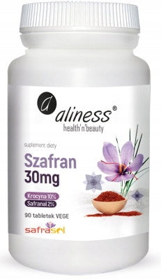Aliness Saffron Safrasol 2/10% 30mg PMS MOOD IMPROVEMENT LIBIDO VEGE 90 EAN (GTIN) 5903242582271