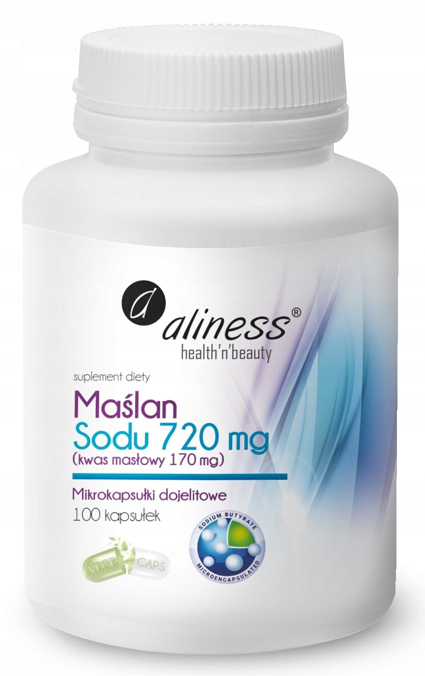 Aliness Sodium Butyrate 720mg DIGESTIVE SYSTEM MICROCAPSULE VEGE 100caps Manufacturer code K 1094
