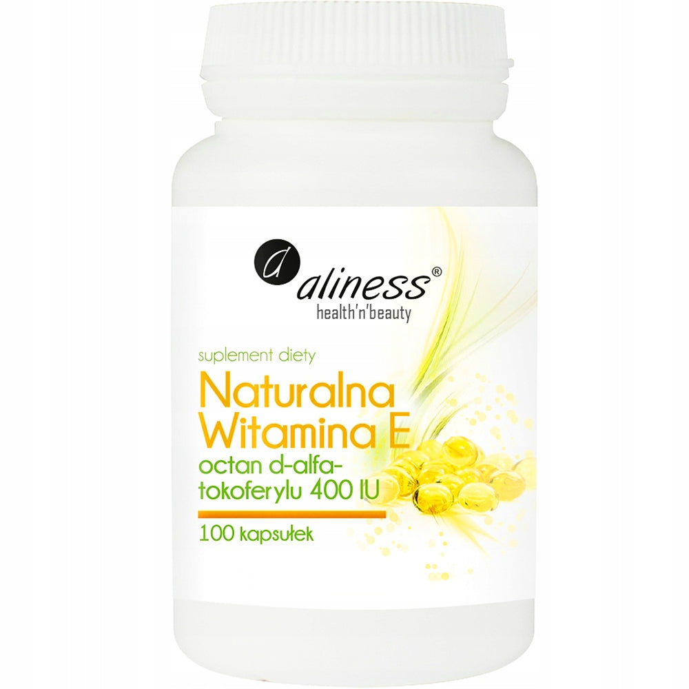 Aliness VITAMIN E Natural 400IU 100 capsules YOUTH Skin ageing