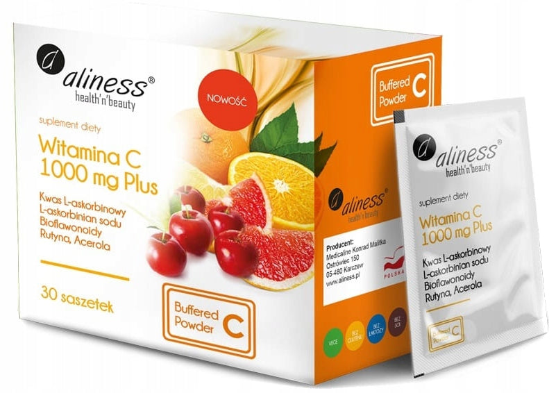 Aliness Vitamin C 1000mg PLUS Bioflavonoids Routine Acerola Vege 30sachets Expiration date not specified