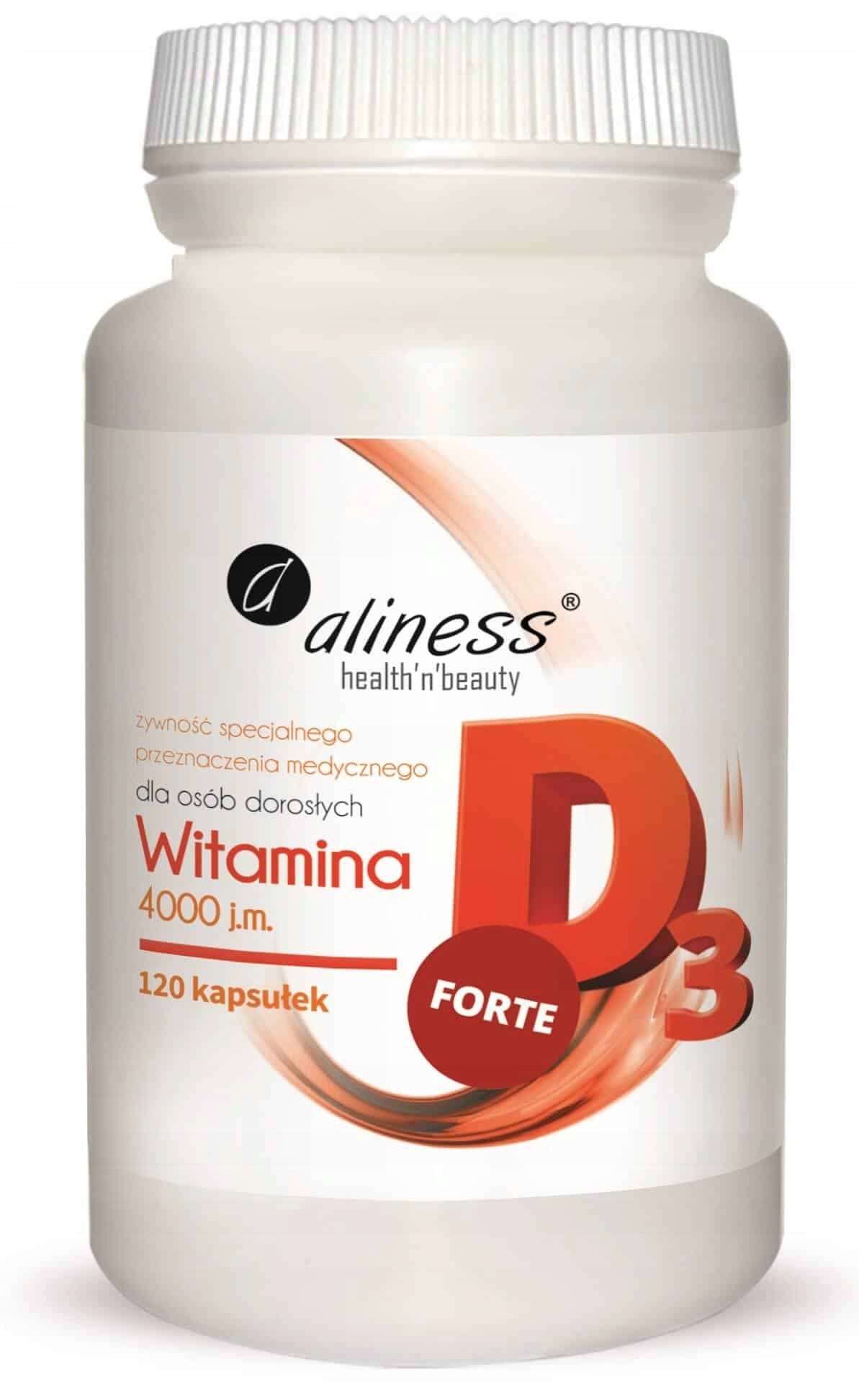 Aliness Vitamin D3 FORTE 4000 UI BONE RESISTANCE 120 vege capsules Expiration date not specified