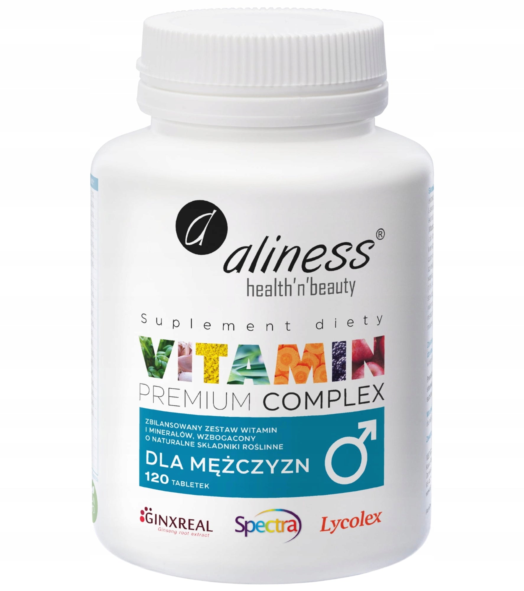 Aliness Vitamin Premium Complex for men 120 caps. TESTOSTERONE HAIR