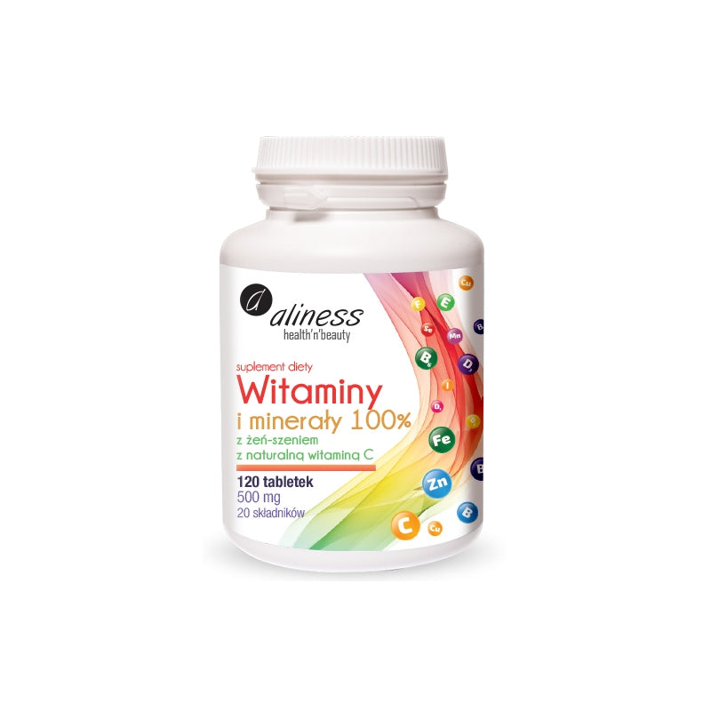 Aliness Vitamins and Minerals with Ginseng NATURAL VITAMIN C 120tab EAN (GTIN) 5902596935337