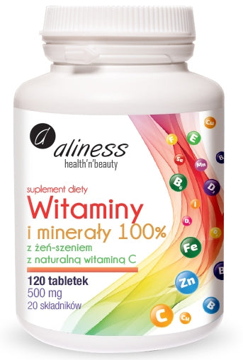 Aliness Vitamins and Minerals with Ginseng NATURAL VITAMIN C 120tab