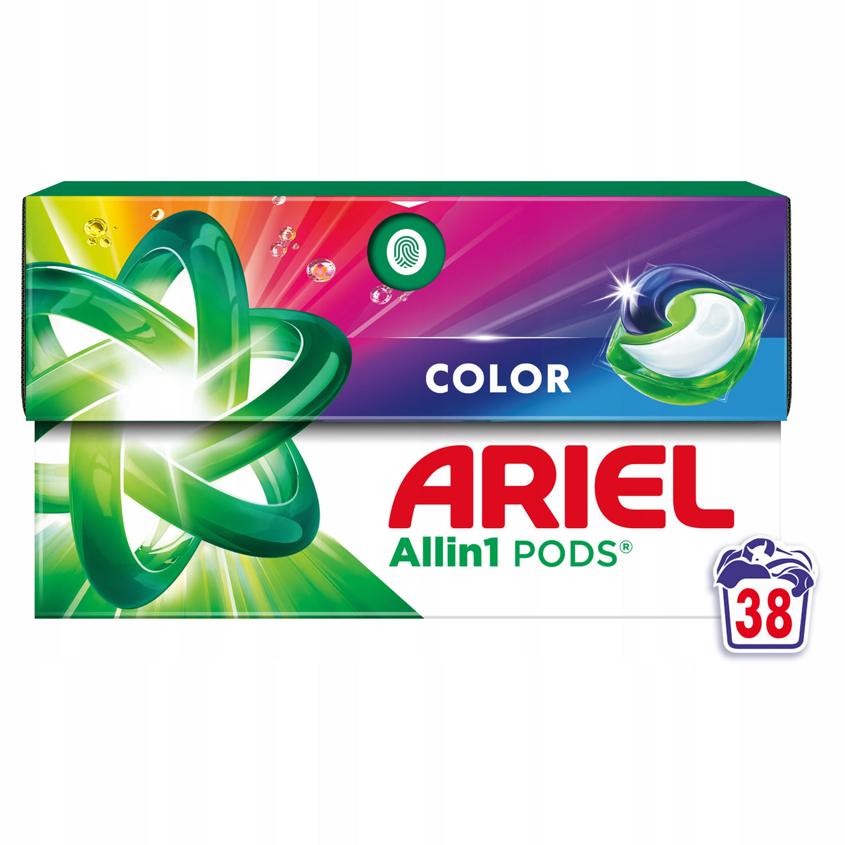 All-in-1 Color Washing Capsules Ariel CAPS Color Carton Box 38 Pieces
