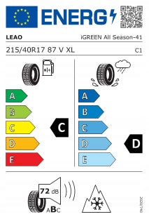 All-season tyre Leao i-Green All Season 215/40R17 87 V reinforcement (XL) Number of tires offered 1 pc.