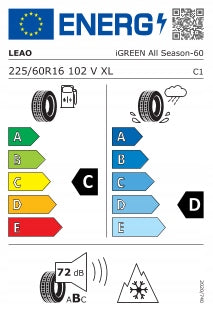 All-season tyre Leao i-Green All Season 225/60R16 102 V reinforcement (XL) Number of tires offered 1 pc.
