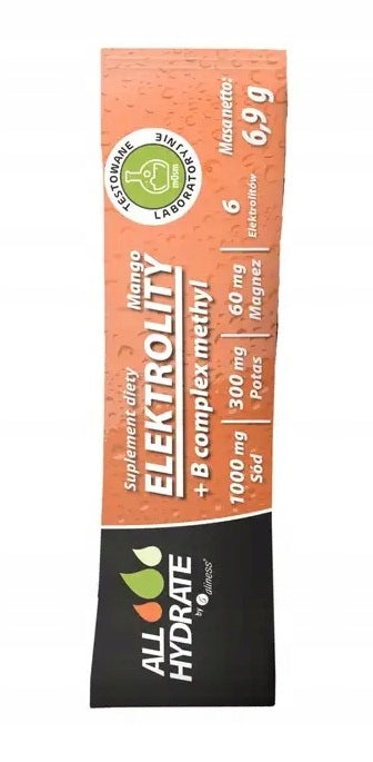 AllHydrate, Electrolytes STICK Mango+ B complex methyl 6,9g, 1 sachet
