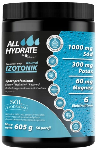 AllHydrate Isotonic Neutral 605g 2 x 50 servings Muscle Energy Effort Expiration date at least six months from the date of purchase