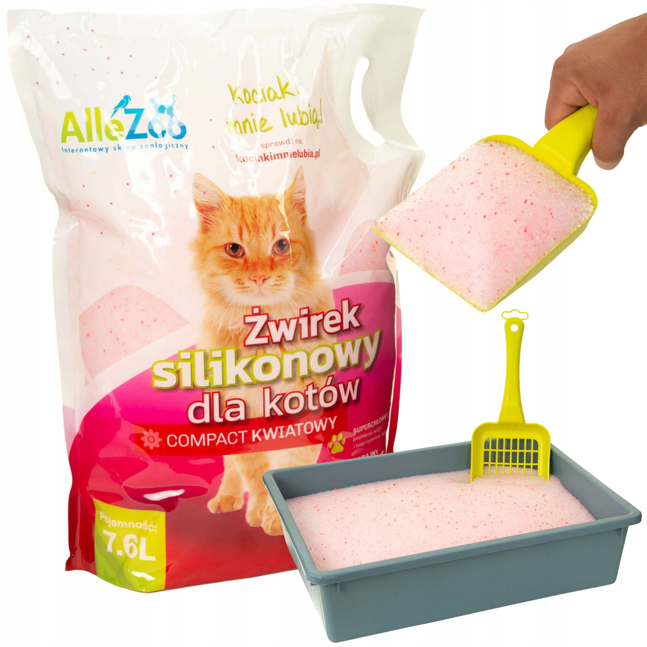 AlleZoo Cat Silicone Litter Fine Compact Floral 7,6l
