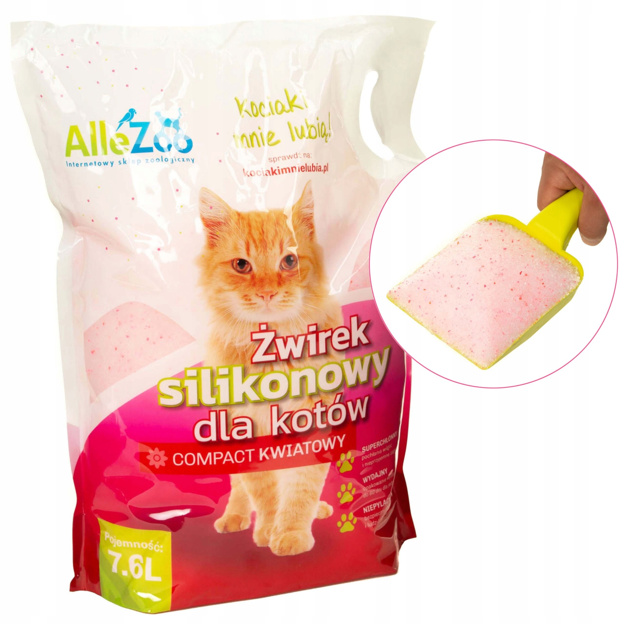 AlleZoo Silicone Cat Litter Compact Fine Floral 2x7,6L Product weight 2.9 kg
