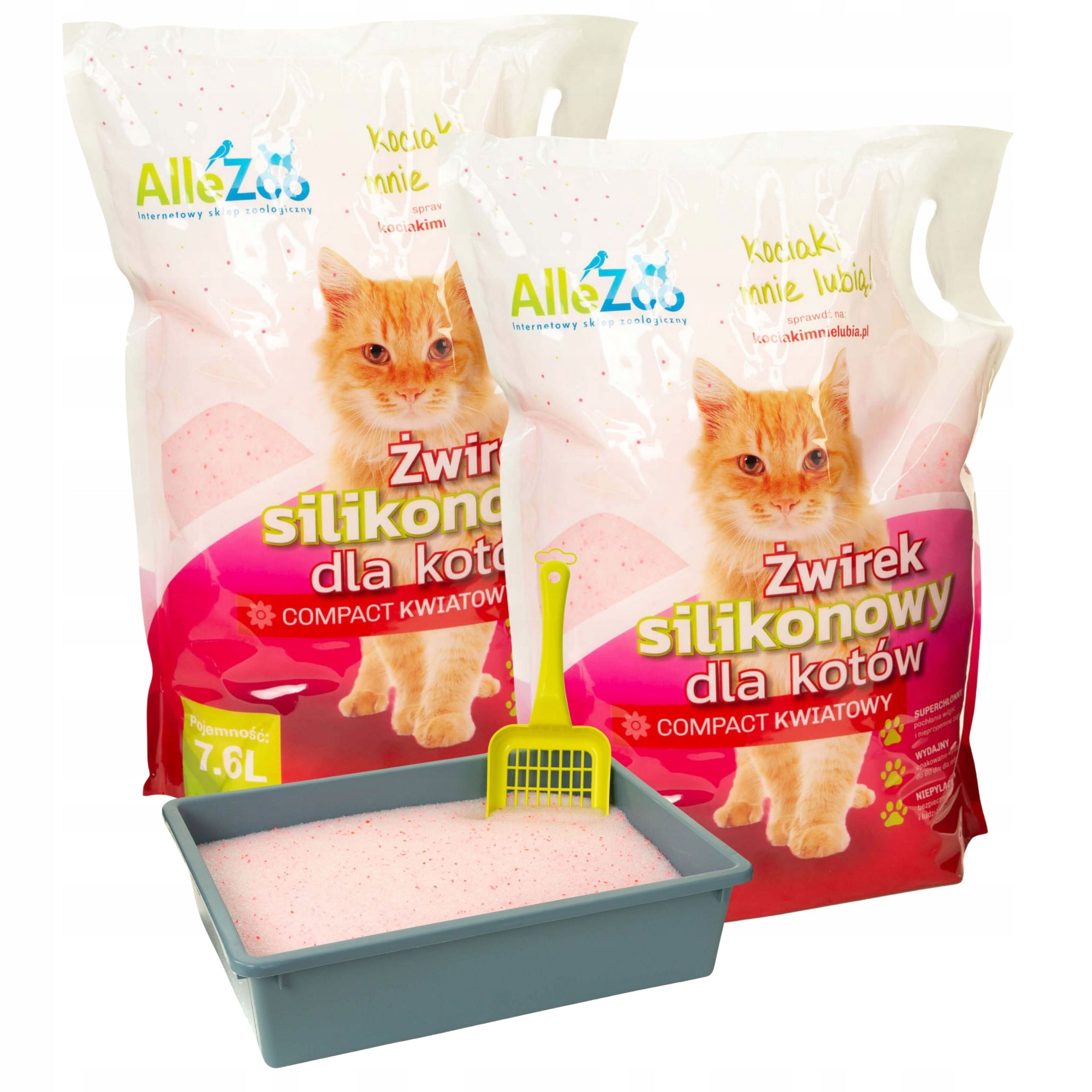 AlleZoo Silicone Cat Litter Compact Fine Floral 2x7,6L