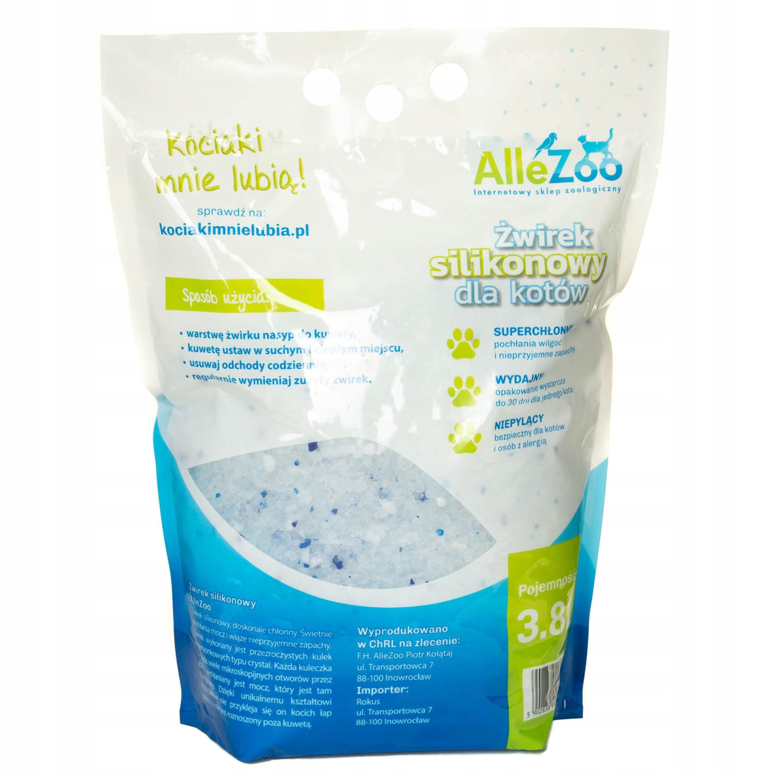 AlleZoo Silicone Cat Litter Crystal Dust-Free 3,8L Brand AlleZoo