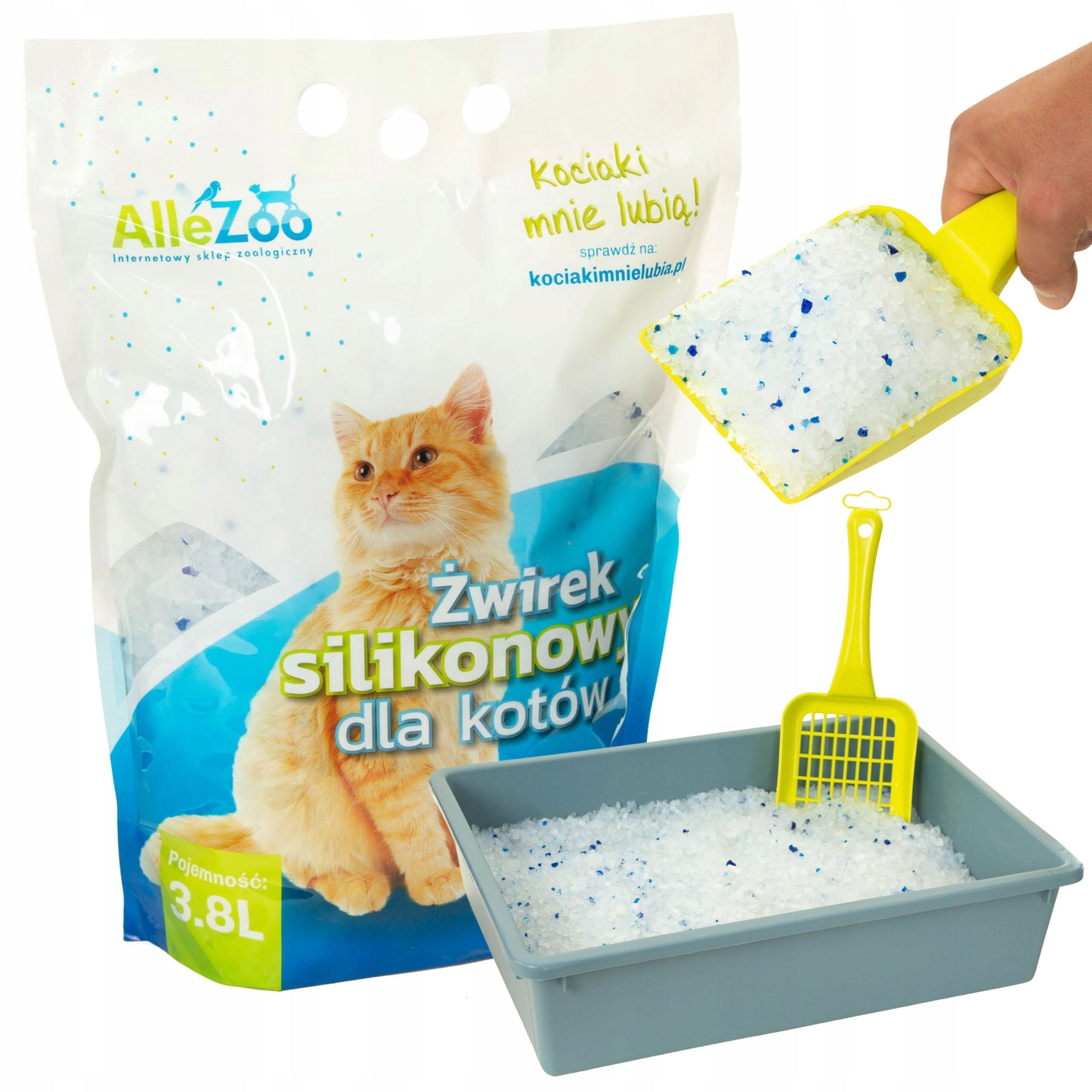 AlleZoo Silicone Cat Litter Crystal Dust-Free 3,8L