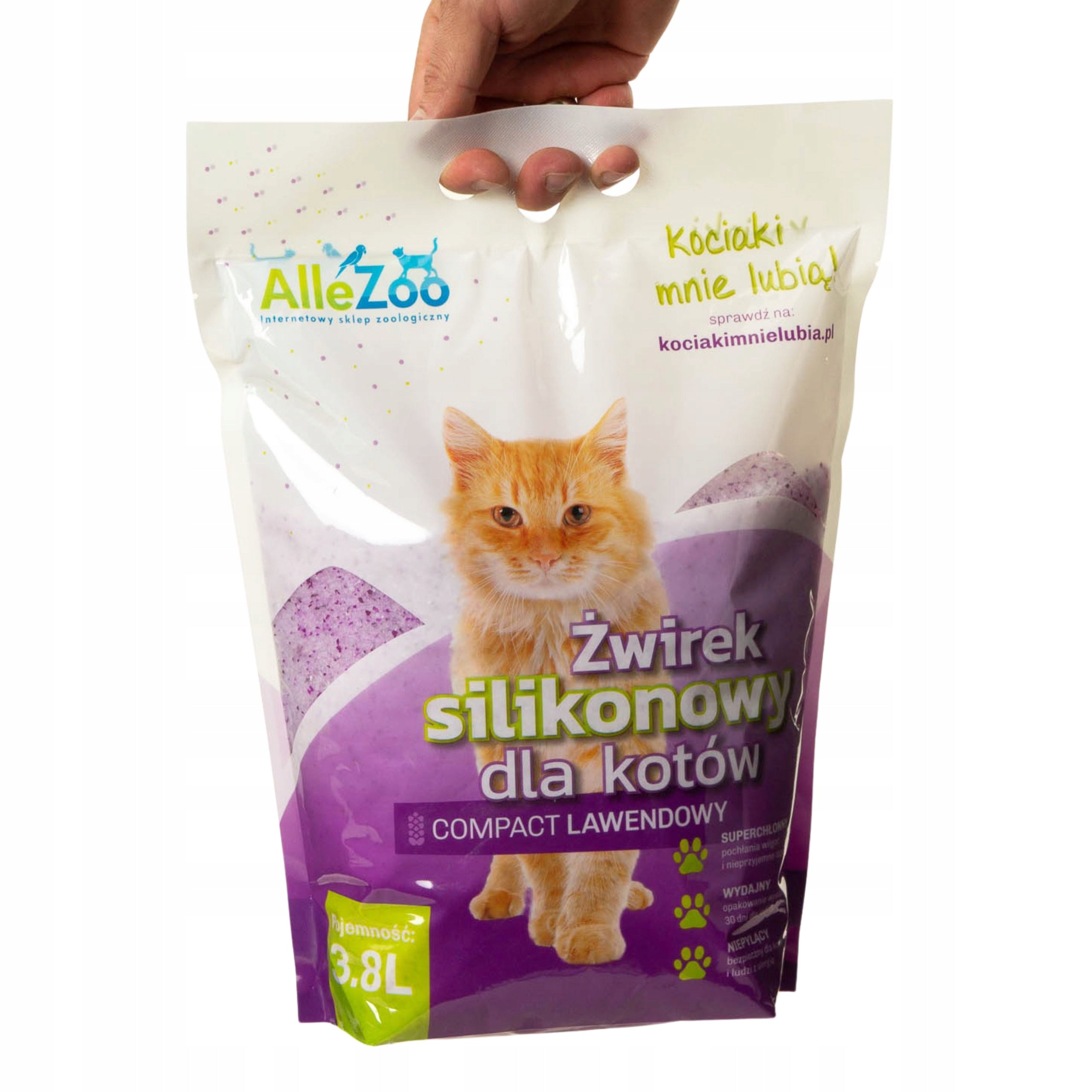 AlleZoo Silicone Cat Litter Fine Dust-Free Compact Lavender 3,8l Kind silicone