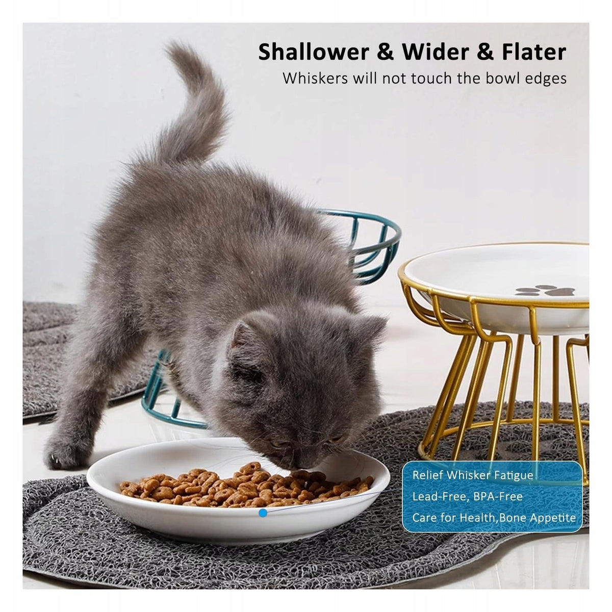 Allecto - Ceramic Cat Bowls - Set of 6 - Fish Pattern Kind automatic feeder