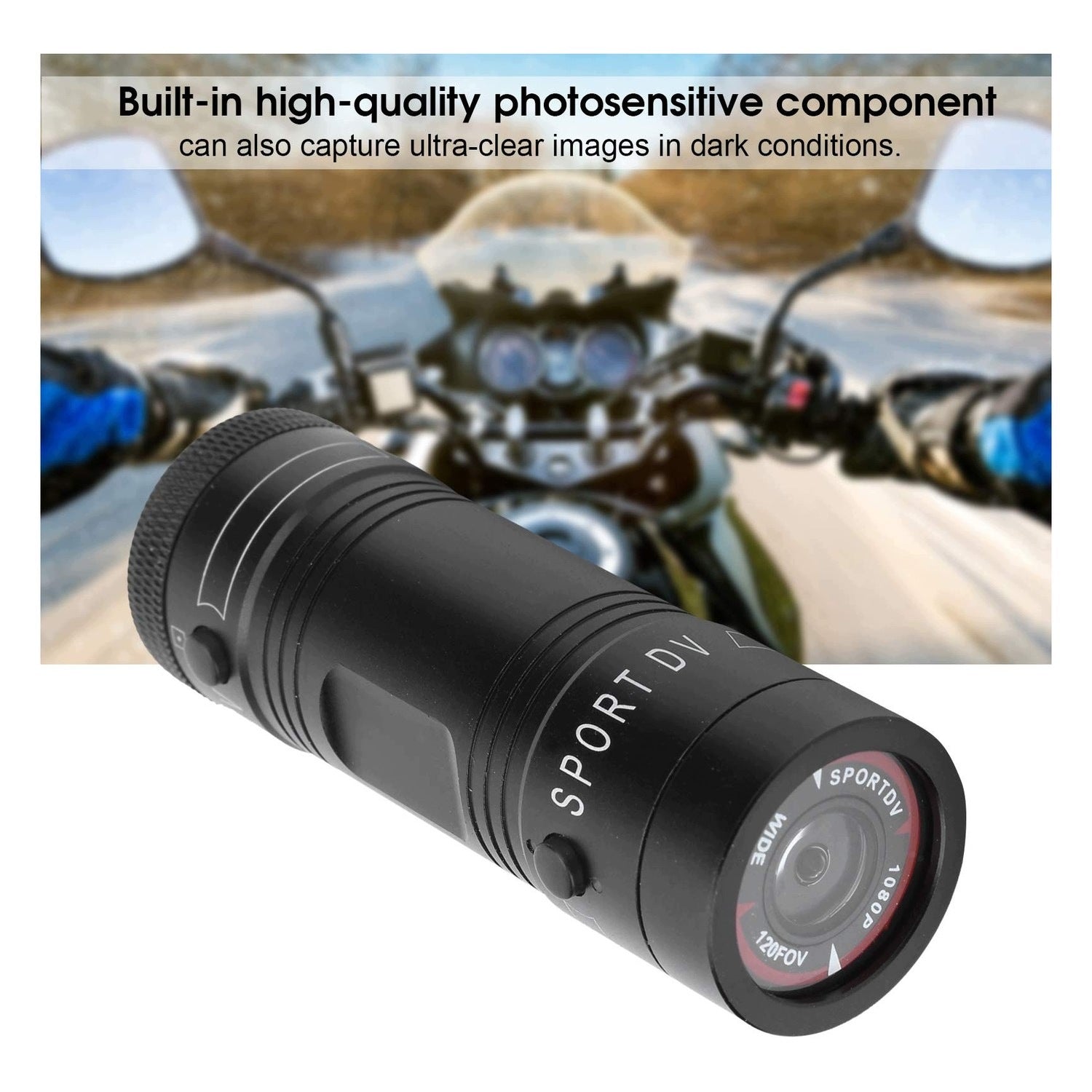 Allecto - Motorcycle Video Recorder 1080P - Angle 120° - Aluminium Model Dashcam 1080P 30fps - Motor - Ultragroothoekcamera