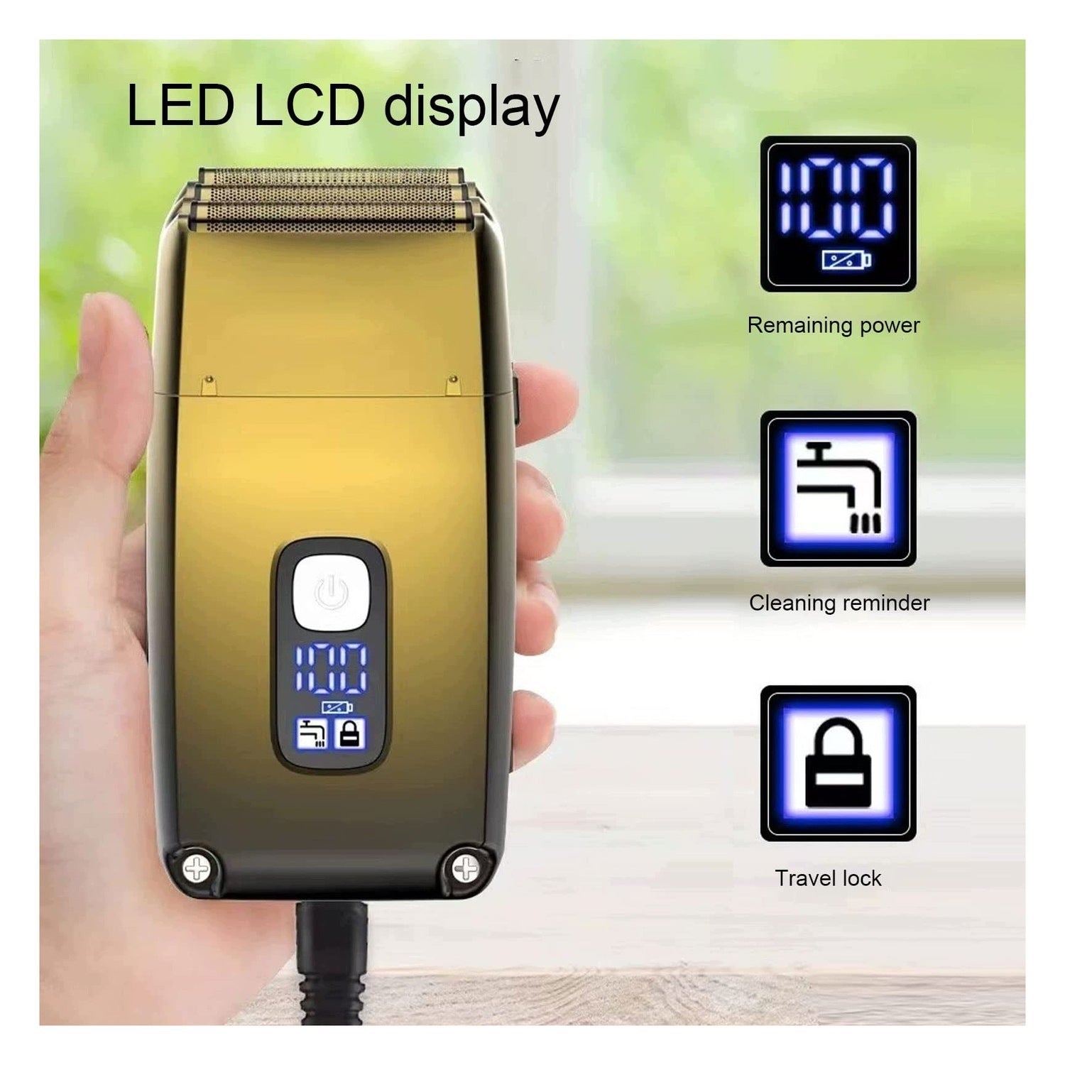 Allecto - Portable electric shaver - USB - LCD Model Draagbaar Elektrisch Scheerapparaat met USB Oplaad