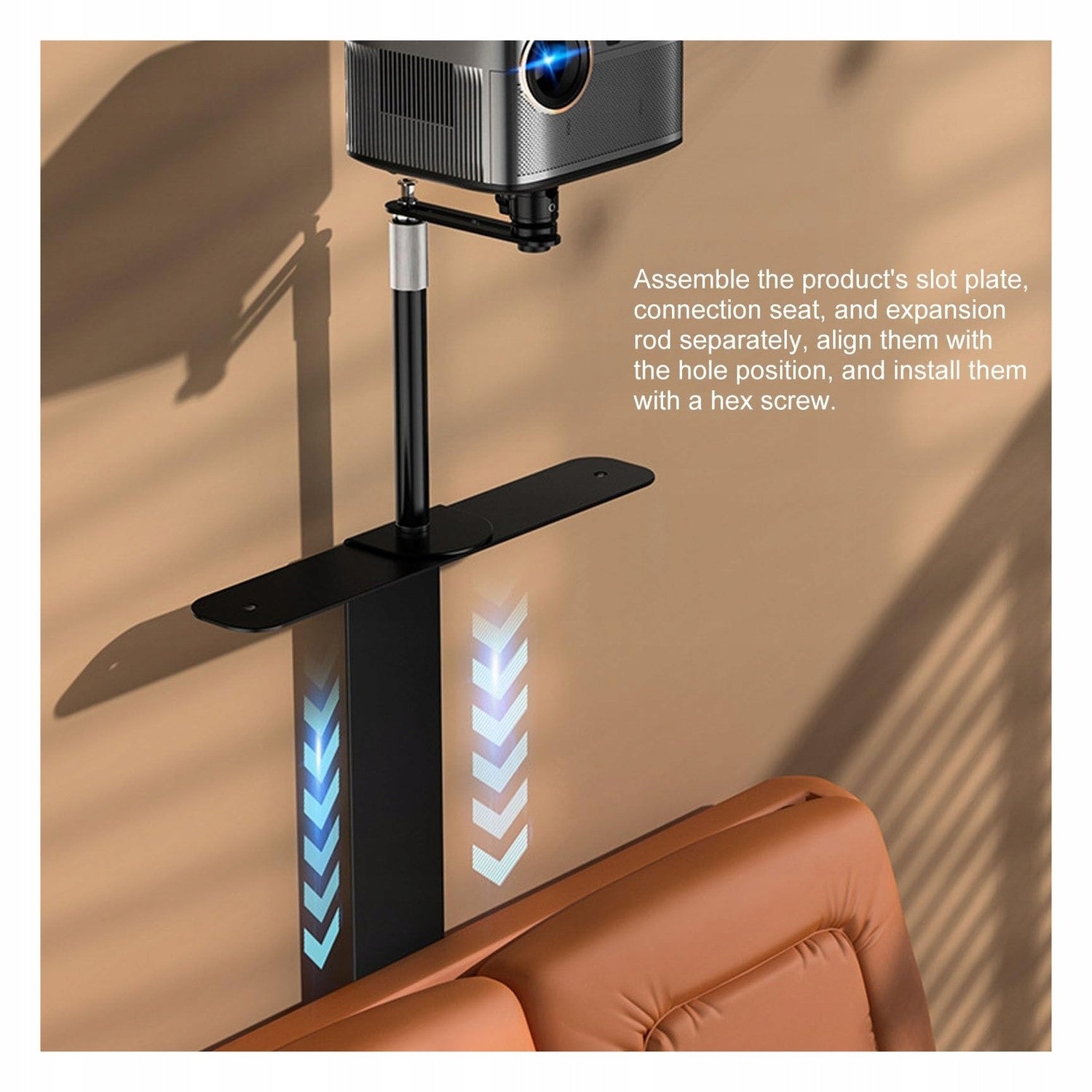 Allecto - projector stand - adjustable mount - 360° rotation Model Projectorstandaard - Verstelbare Projectorbevestig