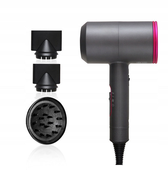 Alledge Ion Hair Dryer with Diffuser 1850W, Includes 2 Nozzles