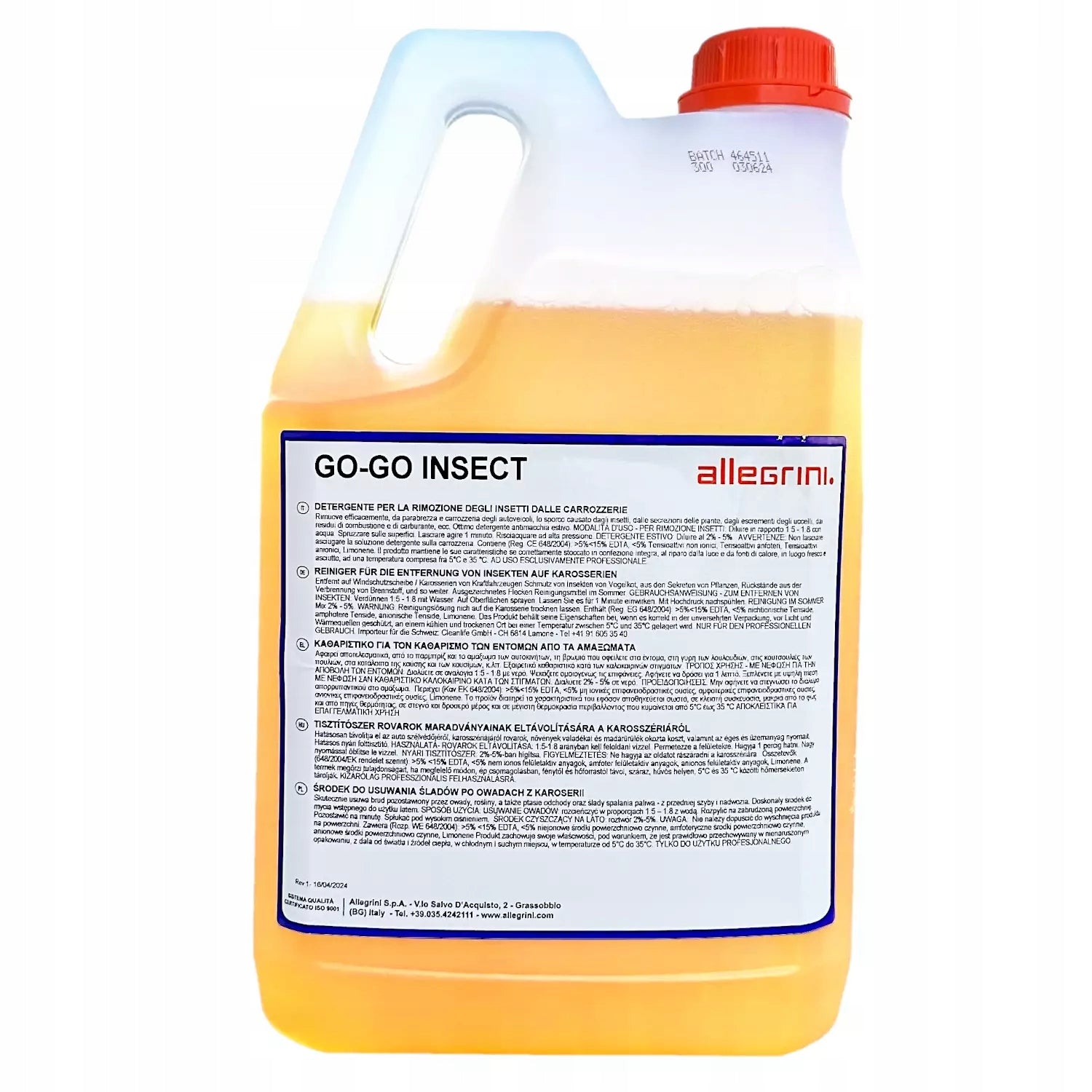Allegrini GoGo Insect 5L EFFECTIVE CONCENTRATE FOR INSECTS AND DIRT