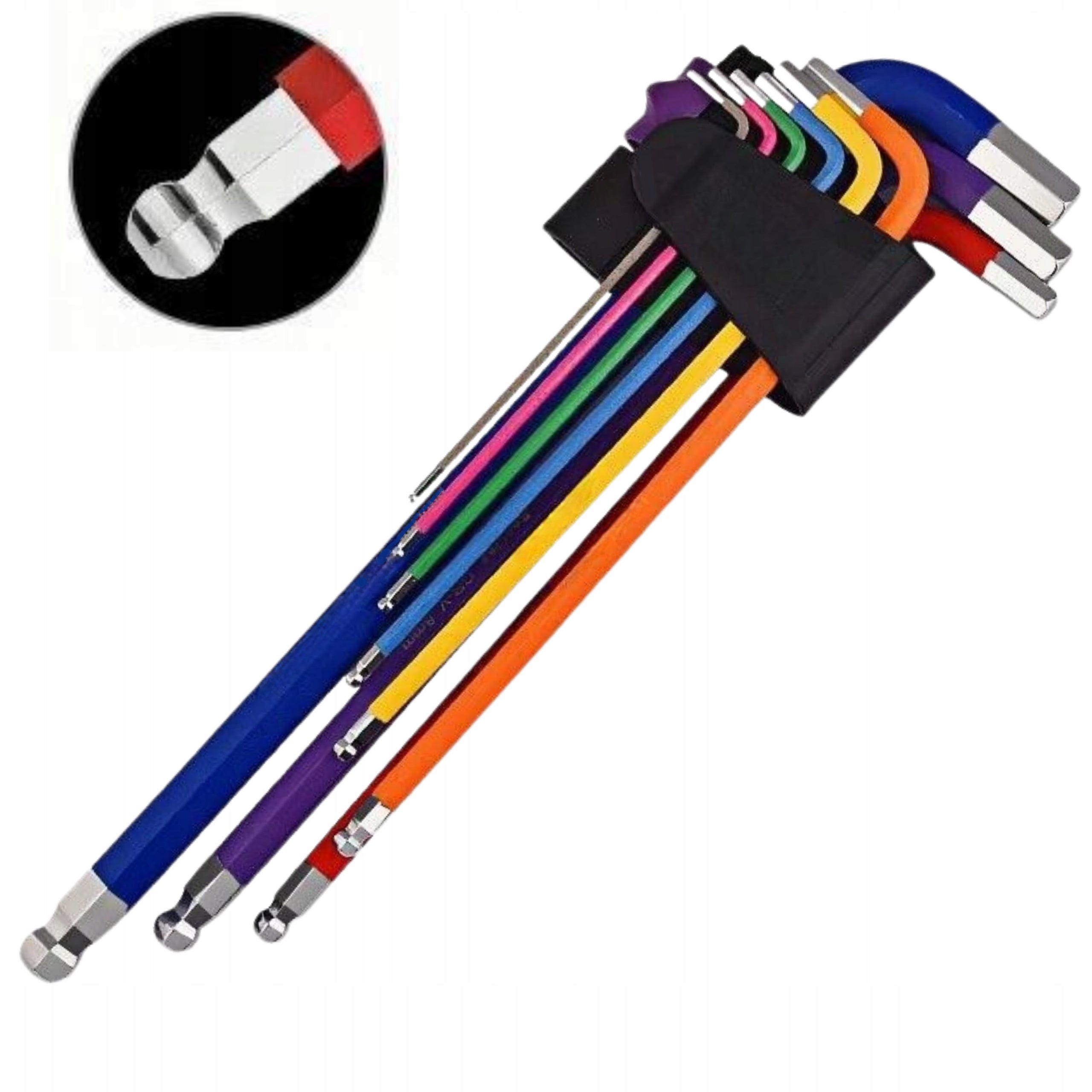 Allen WRENCH SET Extra Long with ball 1.5-10mm CR-V S2 HRC 9pcs.