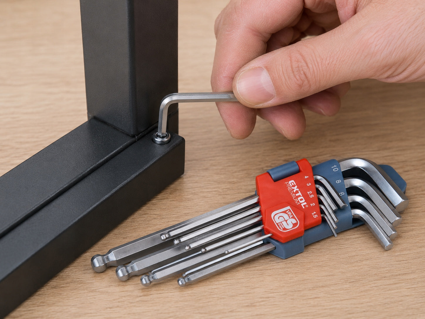 Allen Wrenches Set of 9 with Ball 1,5-10 mm Crv Brand Extol