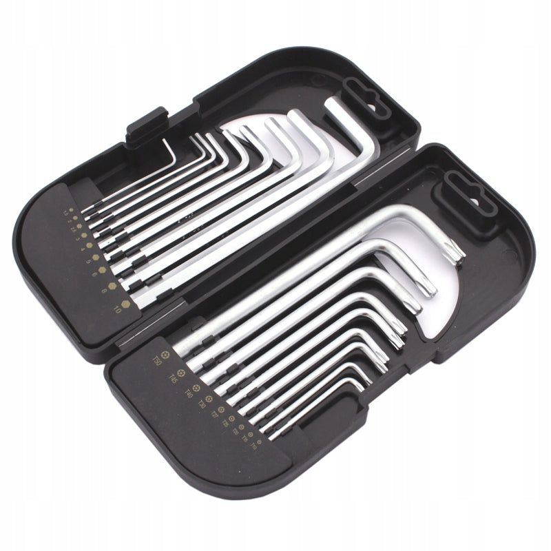 Allen wrenches + TORX Cr.V 18 parts BOX Number of items in the set 18