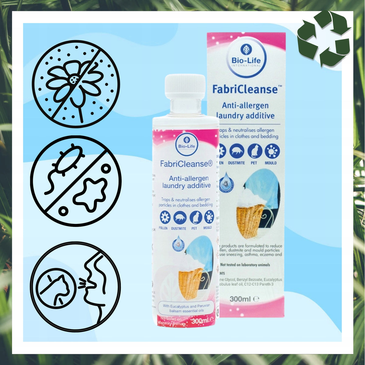 Allergen neutralizing laundry additive, 300ml Bio-Life FabriCleanse Manufacturer code 5060016630122