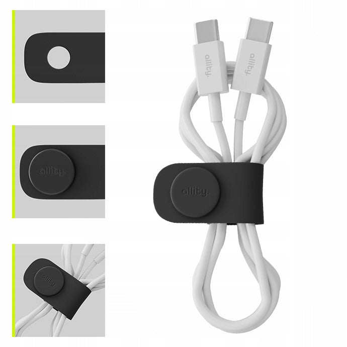 Allity band silicone bands for cables wires clasp cables Color black
