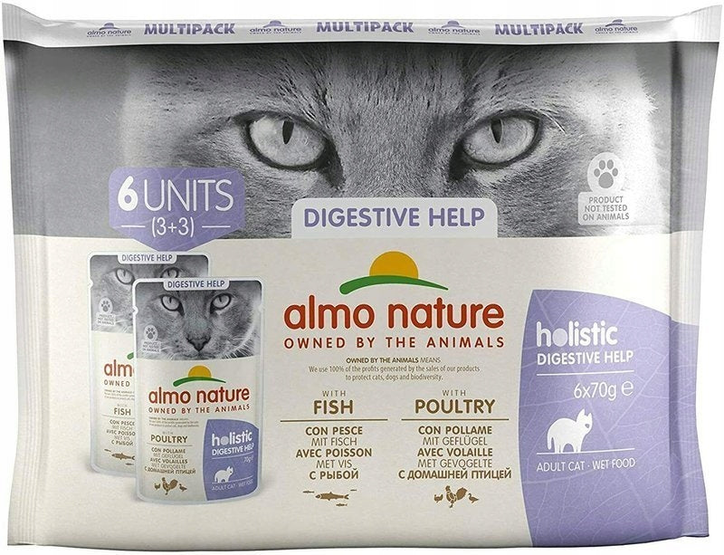Almo Nature Multipack Digestive 3 x fish, 3 x cat poultry 6x70gr