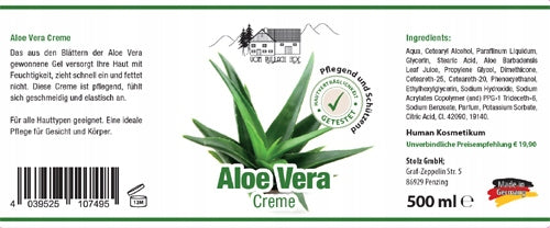 Veido, kūno ir rankų kremas jautriai odai su alavijais Pullah Hof Aloe Vera, 250 ml