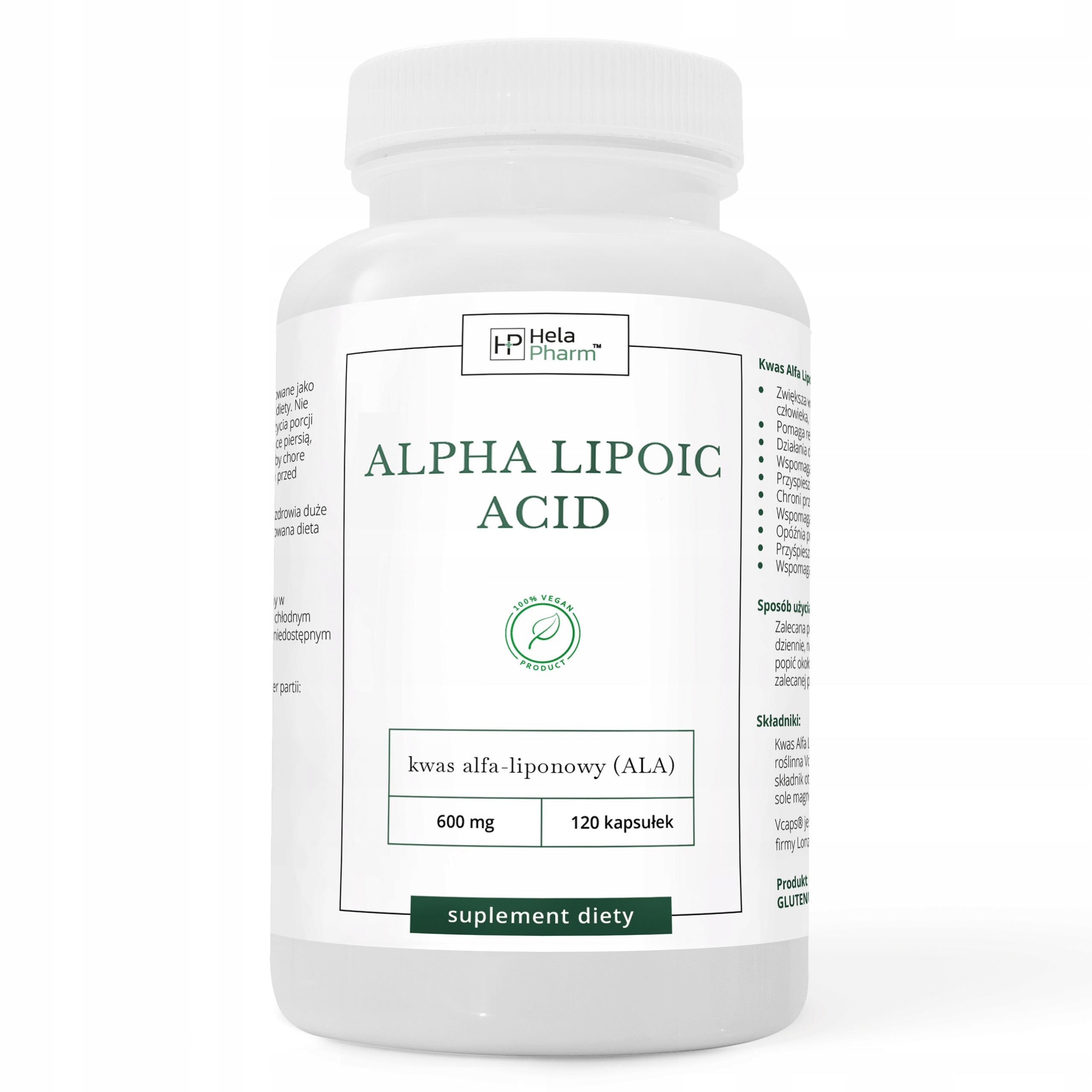 Alpha - Lipoic Acid 600mg DIABETES VEGE 120 capsules