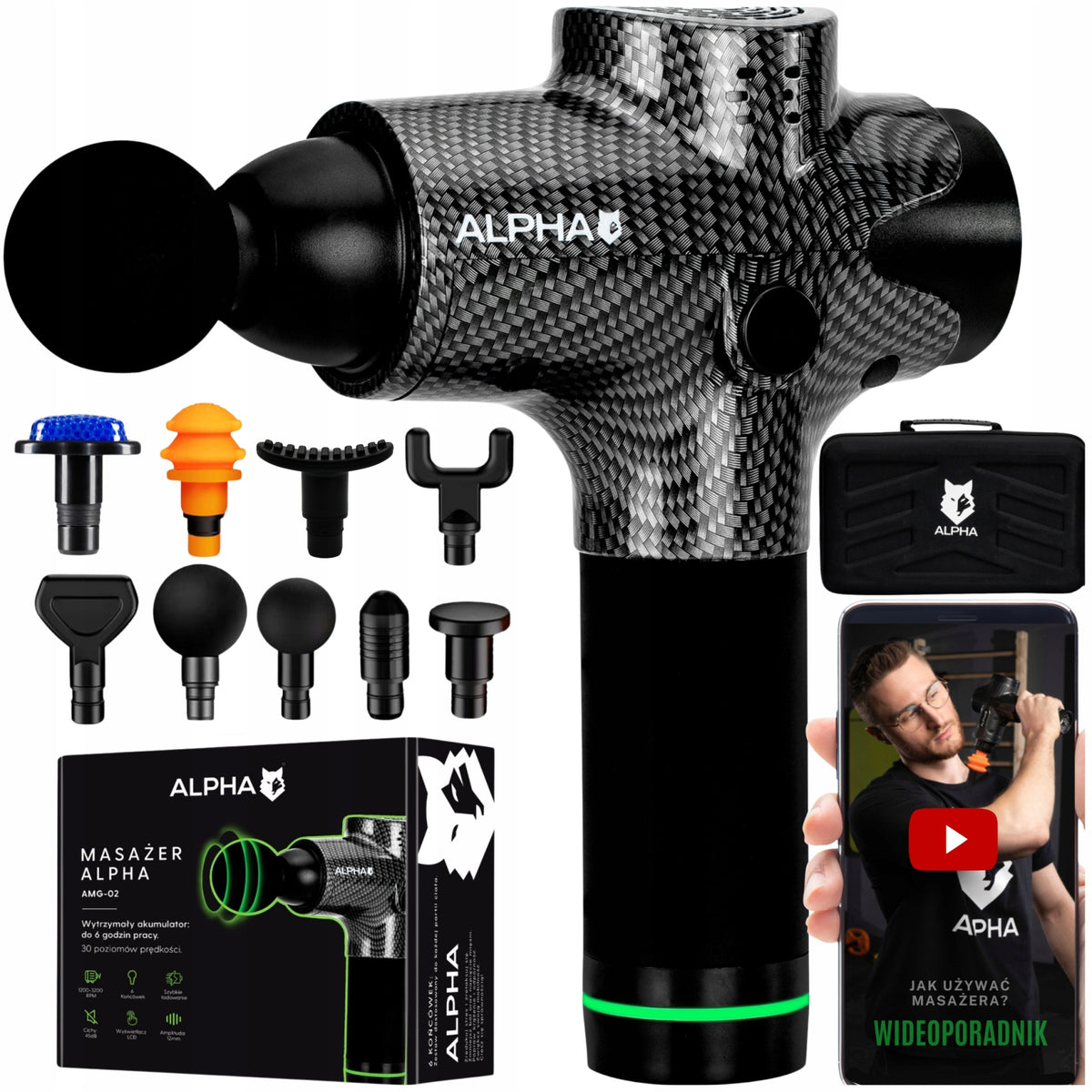 Alpha Massage Gun Pro 2 - Back and Foot Massager