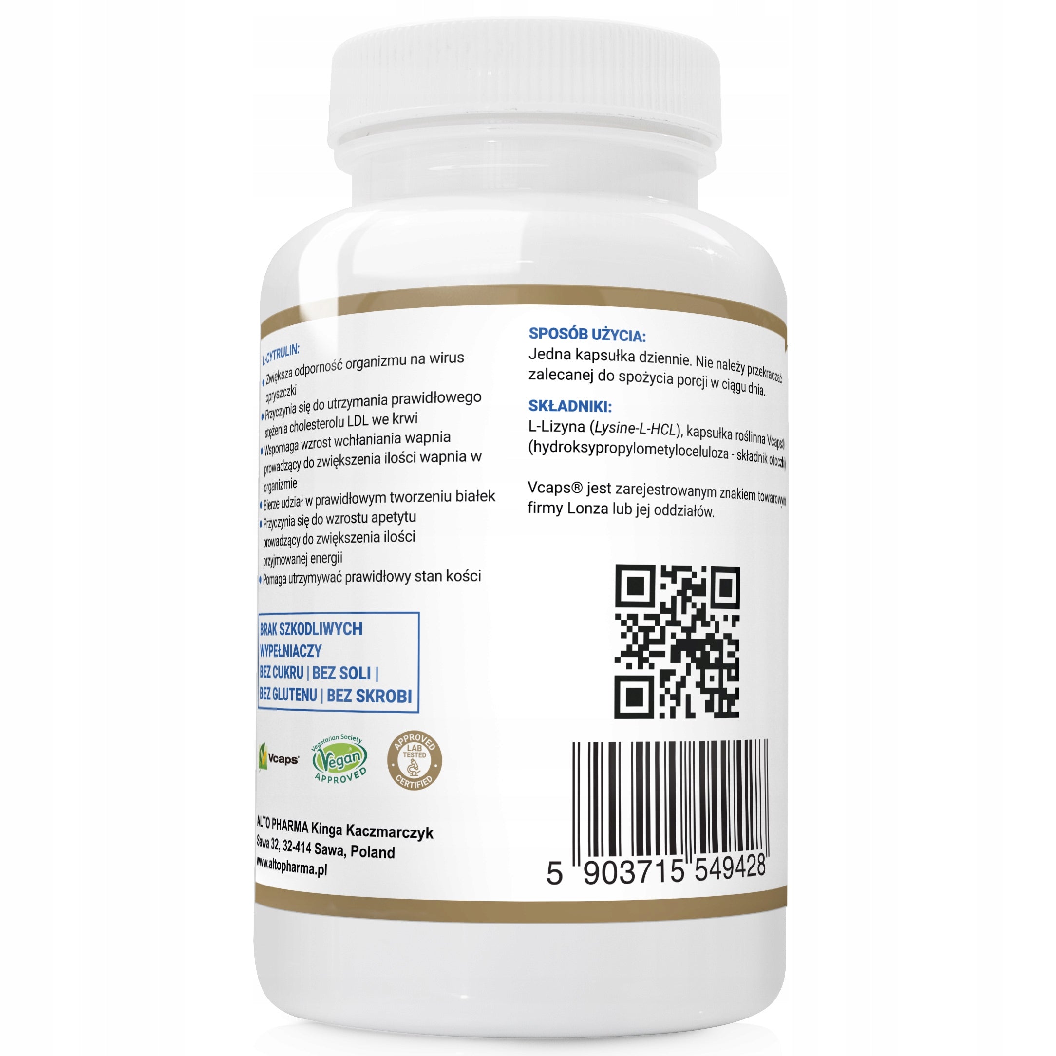 Alto Pharma L-LYSINE product WEGE RESISTANCE STRESS HERPES 120 kaps. Name other