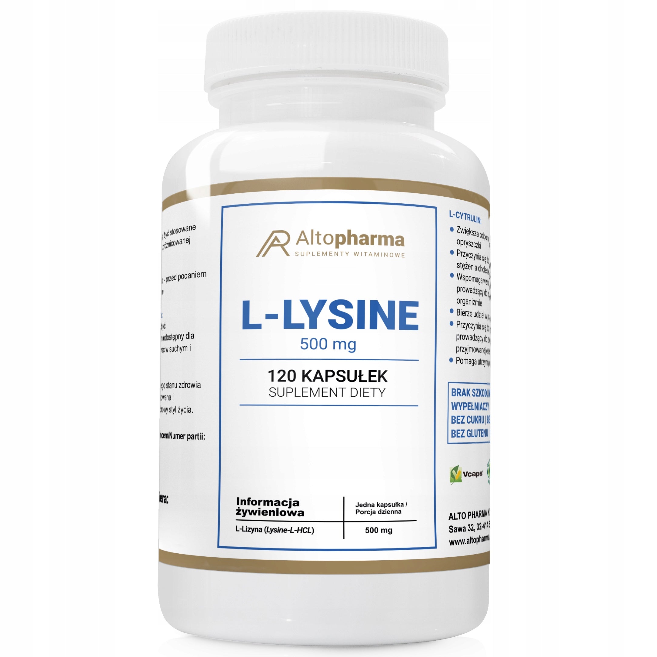 Alto Pharma L-LYSINE product WEGE RESISTANCE STRESS HERPES 120 kaps.