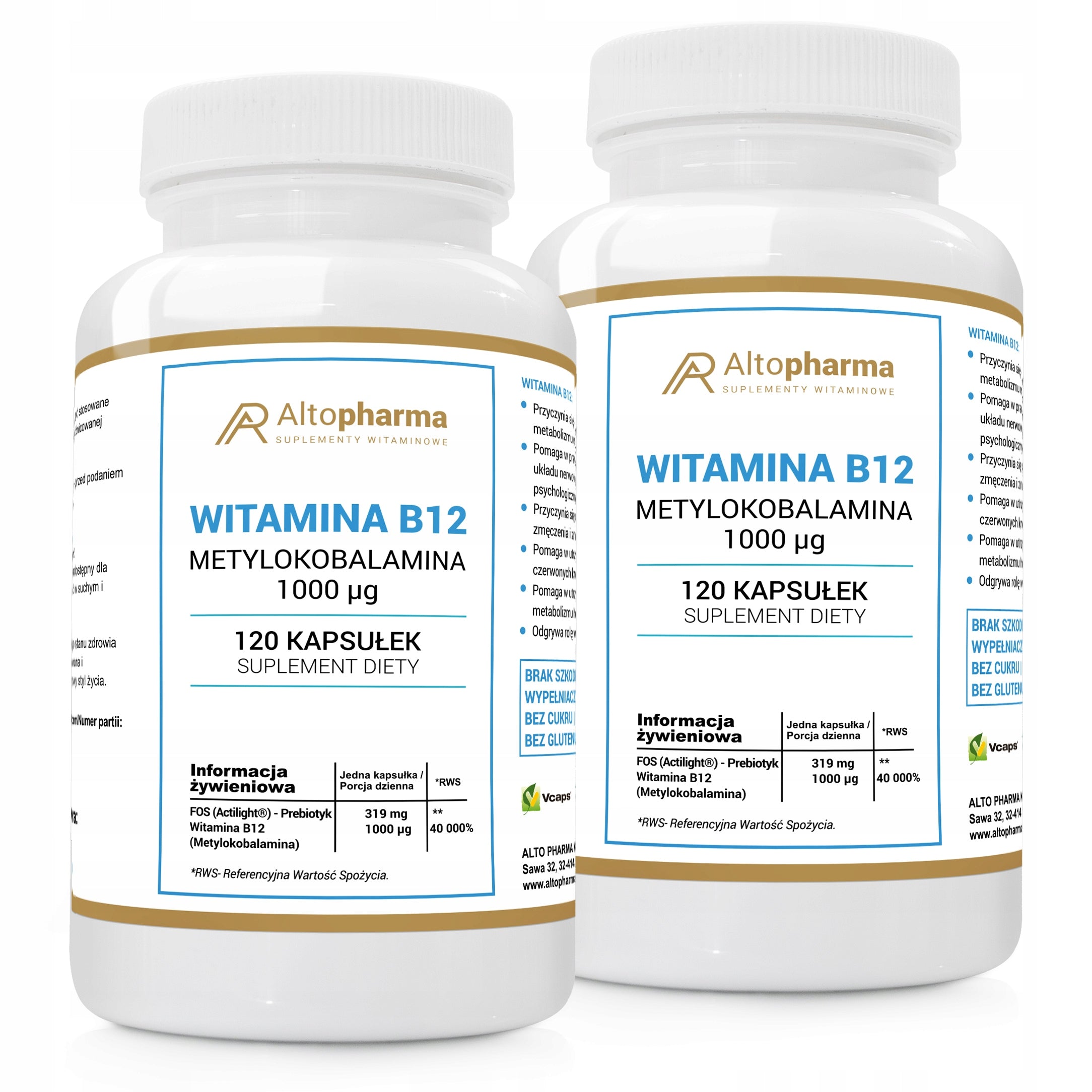 Alto Pharma Vitamin B12 capsules 120 pcs. 1000µg Manufacturer code 5903661237868