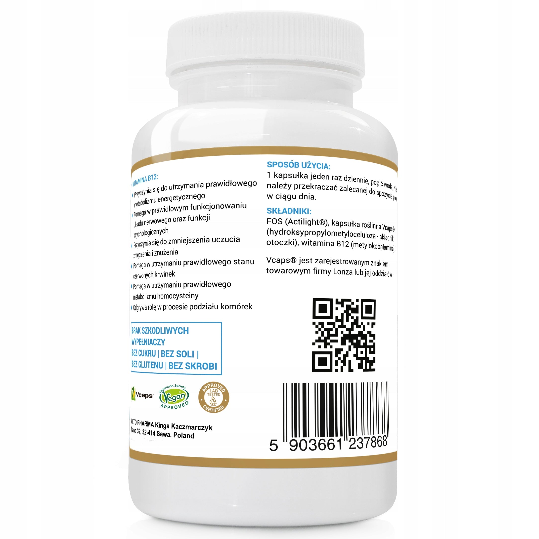 Alto Pharma Vitamin B12 capsules 120 pcs. 1000µg Packaging status original